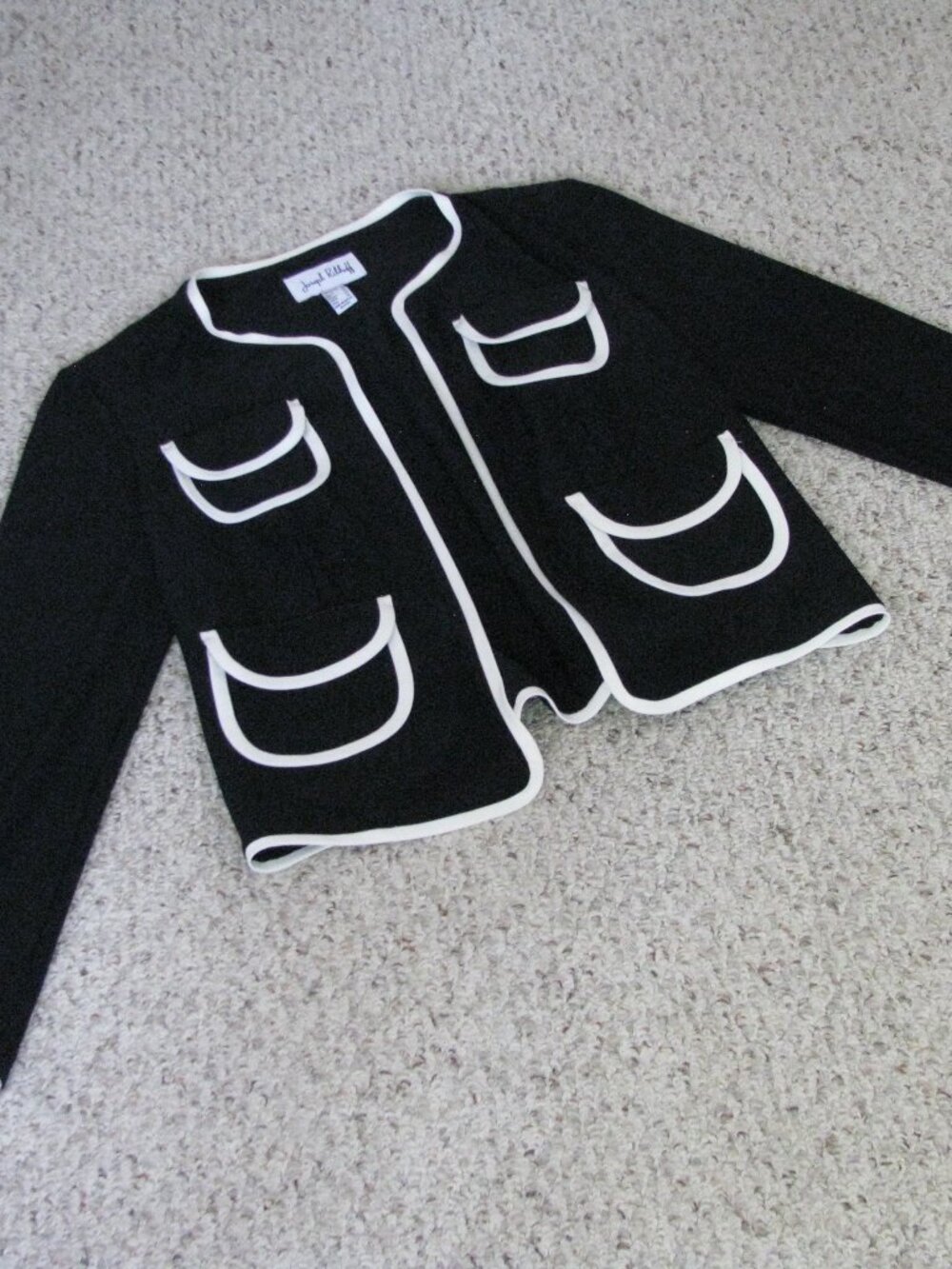 Joseph Ribkoff Black and Cream Short Jacket